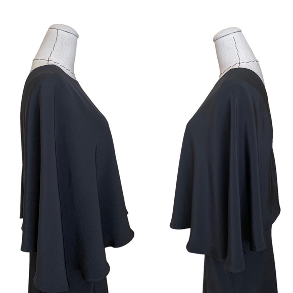 Alessandra Rich Black Capelet Silk Gown sz 40 - Picture 13 of 15